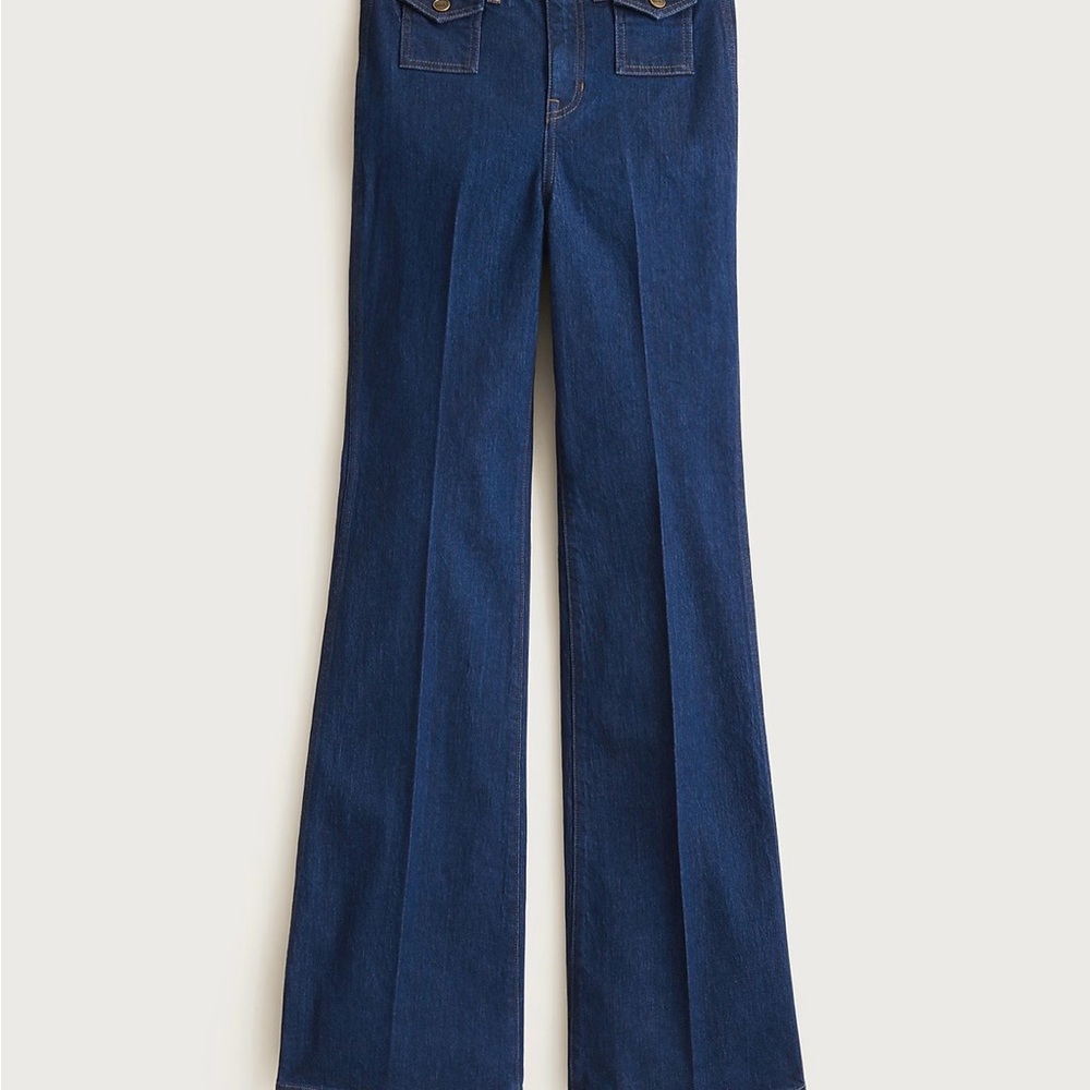 J. Crew Dark Blue Wide-Leg Jeans